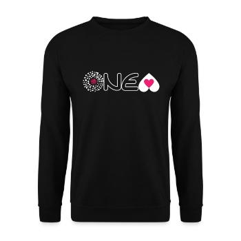 Design "ONE LOVE" pour Vêtements Accessoires - Sweat-shirt Unisexe - noir - Devant - Alina (178cm) & Michal (187cm)