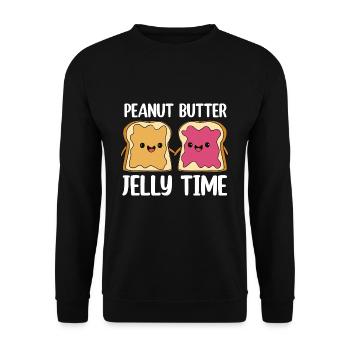 Erdnussbutter Peanut Butter Marmelade Geschenk - Unisex Pullover - Schwarz - Vorne - Alina (178cm) & Michal (187cm)