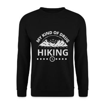Hiking Is My Kind Of Drug - Unisex Sweatshirt - black - Front - Alina (178cm) & Michal (187cm)