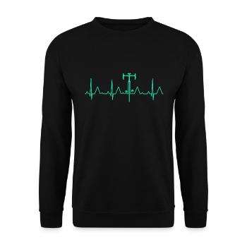CYCLIST HEARTBEAT CARDIOGRAM CYCLING ROAD BIKE - Unisex Sweatshirt - black - Front - Alina (178cm) & Michal (187cm)