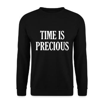 Time Is Precious - Unisex Sweatshirt - black - Front - Alina (178cm) & Michal (187cm)