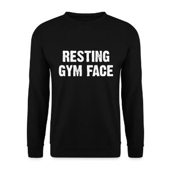 Resting Gym Face - Unisex Sweatshirt - black - Front - Alina (178cm) & Michal (187cm)