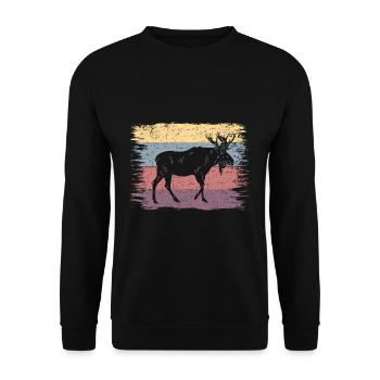 Elk - Unisex Sweatshirt - black - Front - Alina (178cm) & Michal (187cm)