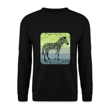 zèbre - Sweat-shirt Unisexe - noir - Devant - Alina (178cm) & Michal (187cm)