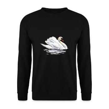 Schwan - Unisex Pullover - Schwarz - Vorne - Alina (178cm) & Michal (187cm)
