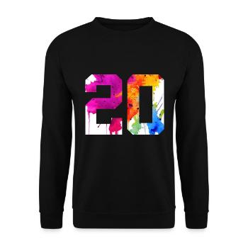NUMBER 20 YEARS OLD 20TH BIRTHDAY - Unisex Sweatshirt - black - Front - Alina (178cm) & Michal (187cm)
