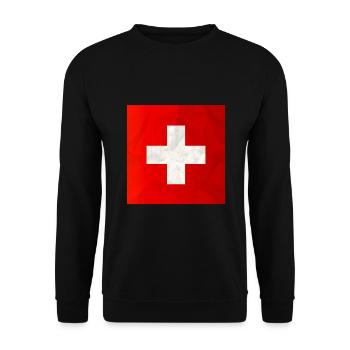 Swiss flag - Unisex Sweatshirt - black - Front - Alina (178cm) & Michal (187cm)