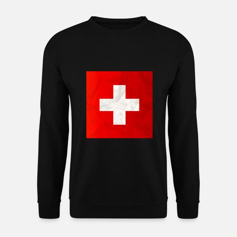 Schweizer Flagge - Unisex Pullover - Schwarz