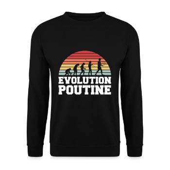 Kanadische Poutine Pommes Frites Mittagessen - Unisex Pullover - Schwarz - Vorne - Alina (178cm) & Michal (187cm)