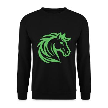 Green Horse – Un design imaginatif pour les mensonges de cheval - Sweat-shirt Unisexe - noir - Devant - Alina (178cm) & Michal (187cm)