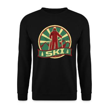 Ski Propaganda | Wintersport Winter Schnee Urlaub - Unisex Pullover - Schwarz - Vorne - Alina (178cm) & Michal (187cm)