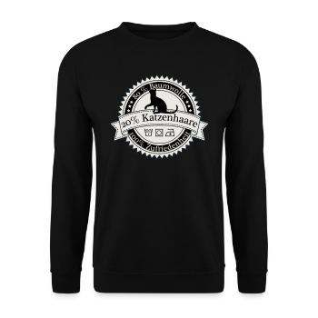 80% Baumwolle 20% Katzenhaare Shirt - Unisex Pullover - Schwarz - Vorne - Alina (178cm) & Michal (187cm)