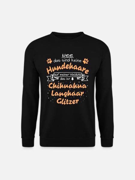 Hundeglitzer Chihuahua Langhaar - Unisex Pullover - Schwarz