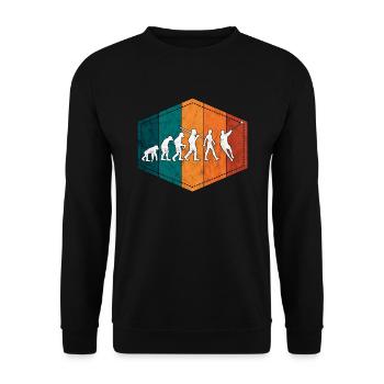 Hammer throwing evolution Hammer throwing retro - Unisex Sweatshirt - black - Front - Alina (178cm) & Michal (187cm)