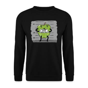 green apple funny police photo - Unisex Sweatshirt - black - Front - Alina (178cm) & Michal (187cm)