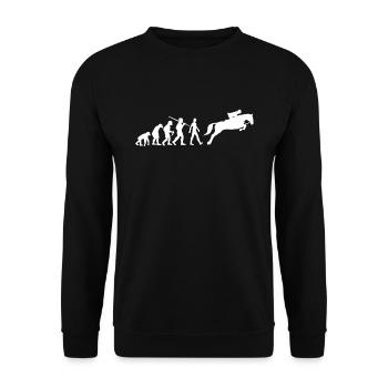 Reiterin Evolution Pferde - Unisex Pullover - Schwarz - Vorne - Alina (178cm) & Michal (187cm)