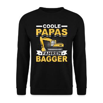 Baggerführer Geschenk Baggerfahrer Papa Bagger - Unisex Pullover - Schwarz - Vorne - Alina (178cm) & Michal (187cm)