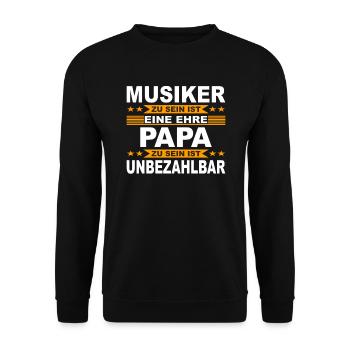 Musiker Geschenk Musikant Musik Papa Komponist - Unisex Pullover - Schwarz - Vorne - Alina (178cm) & Michal (187cm)