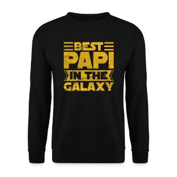 Best PAPI in the Galaxy - Unisex Sweatshirt - black - Front - Alina (178cm) & Michal (187cm)
