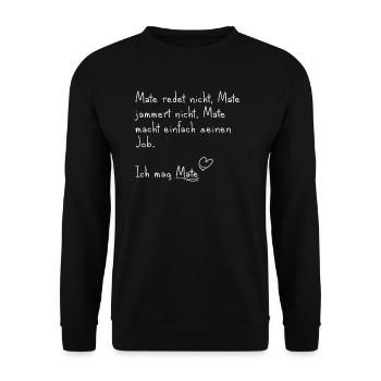 Ich mag Mate - Unisex Pullover - Schwarz - Vorne - Alina (178cm) & Michal (187cm)