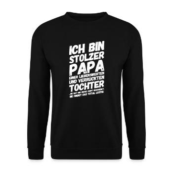 Stolzer Papa & Tochter Vatertag - Unisex Pullover - Schwarz - Vorne - Alina (178cm) & Michal (187cm)