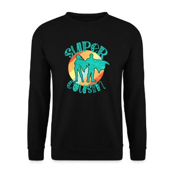 Super Cousin - Sweat-shirt Unisexe - noir - Devant - Alina (178cm) & Michal (187cm)