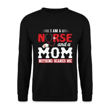 Krankenschwester und Mama nichts macht mir Angst - Unisex Pullover - Schwarz - Vorne - Alina (178cm) & Michal (187cm)