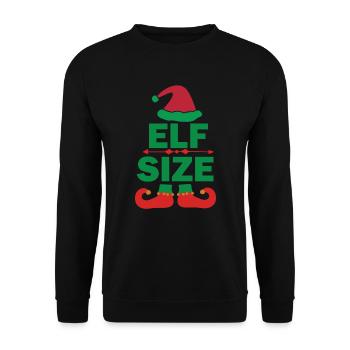 Lustiges Elfengröße Christmas Design - Unisex Pullover - Schwarz - Vorne - Alina (178cm) & Michal (187cm)