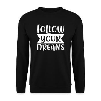 Suivez vos rêves Licorne - Sweat-shirt Unisexe - noir - Devant - Alina (178cm) & Michal (187cm)