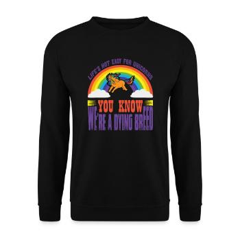 La vie n’est pas facile pour Unicorn Unicorn - Sweat-shirt Unisexe - noir - Devant - Alina (178cm) & Michal (187cm)