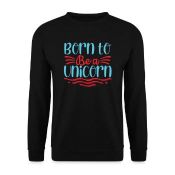 Né pour être une licorne Licorne - Sweat-shirt Unisexe - noir - Devant - Alina (178cm) & Michal (187cm)