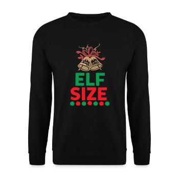 Ugly Christmas Elves Size Sayings - Unisex Sweatshirt - black - Front - Alina (178cm) & Michal (187cm)