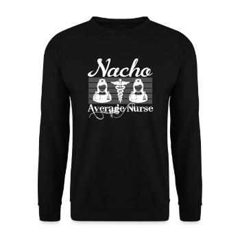 Nacho Average Nurse - Unisex Sweatshirt - black - Front - Alina (178cm) & Michal (187cm)