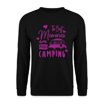 Camping Erinnerungen Wandershirt - Unisex Pullover - Schwarz - Vorne - Alina (178cm) & Michal (187cm)