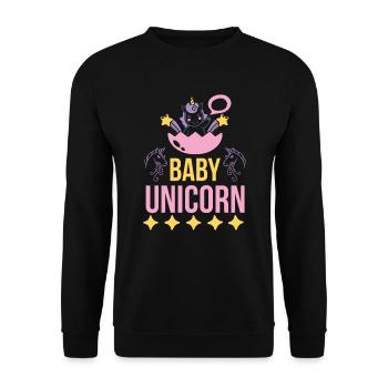 Bébé Einhorn Licorne - Sweat-shirt Unisexe - noir - Devant - Alina (178cm) & Michal (187cm)