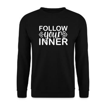 Folge deinem inneren Unicorn - Unisex Pullover - Schwarz - Vorne - Alina (178cm) & Michal (187cm)