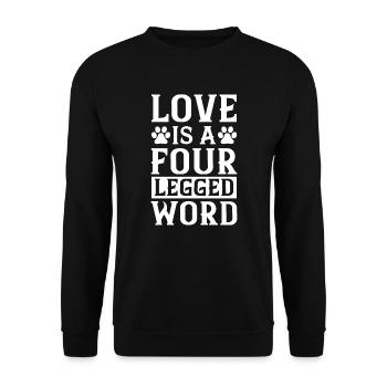 Liebe ist ein vierbeiniges Wort - Unisex Pullover - Schwarz - Vorne - Alina (178cm) & Michal (187cm)