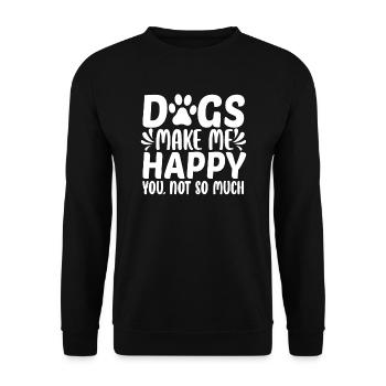 Les chiens me rendent heureux - Sweat-shirt Unisexe - noir - Devant - Alina (178cm) & Michal (187cm)