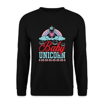 Bébé Einhorn Licorne - Sweat-shirt Unisexe - noir - Devant - Alina (178cm) & Michal (187cm)
