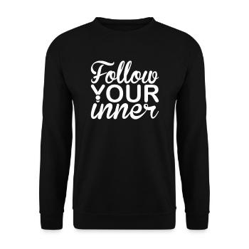 Folge deinem Inneren Unicorn - Unisex Pullover - Schwarz - Vorne - Alina (178cm) & Michal (187cm)