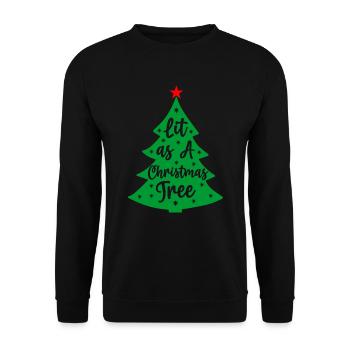 Illuminated like a Christmas tree Norwegian pattern - Unisex Sweatshirt - black - Front - Alina (178cm) & Michal (187cm)