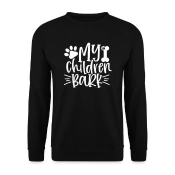 My kids bark - Unisex Sweatshirt - black - Front - Alina (178cm) & Michal (187cm)