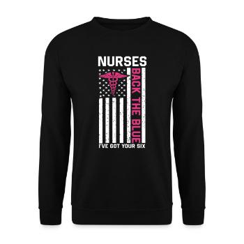 Soutien infirmier à la police - Sweat-shirt Unisexe - noir - Devant - Alina (178cm) & Michal (187cm)