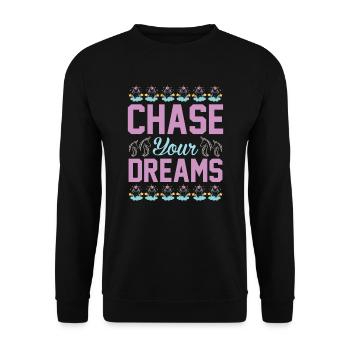 Live your dreams Unicorn - Unisex Sweatshirt - black - Front - Alina (178cm) & Michal (187cm)