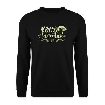Kleiner Abenteurer Wandern - Unisex Pullover - Schwarz - Vorne - Alina (178cm) & Michal (187cm)