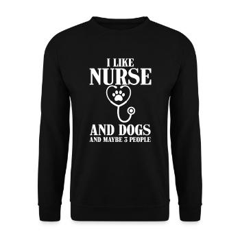 Likes nurse dogs maybe 3 people - Unisex Sweatshirt - black - Front - Alina (178cm) & Michal (187cm)