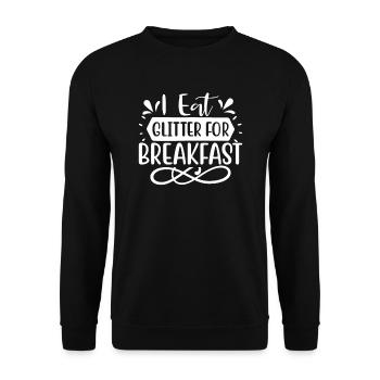 I eat glitter for breakfast Unicorn - Unisex Sweatshirt - black - Front - Alina (178cm) & Michal (187cm)