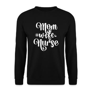 Mutter Ehefrau Krankenschwester - Unisex Pullover - Schwarz - Vorne - Alina (178cm) & Michal (187cm)