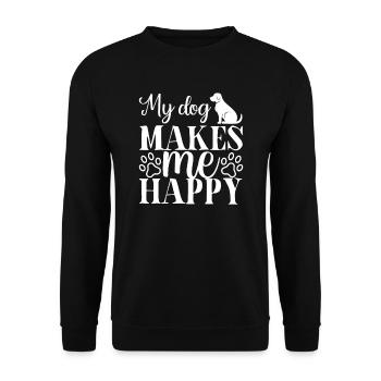 Mon chien me rend heureux - Sweat-shirt Unisexe - noir - Devant - Alina (178cm) & Michal (187cm)
