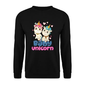 Bébé Einhorn Licorne - Sweat-shirt Unisexe - noir - Devant - Alina (178cm) & Michal (187cm)